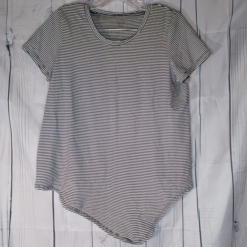 Madewell Tie Front 100% Cotton Classic Black and White Striped Women's Top